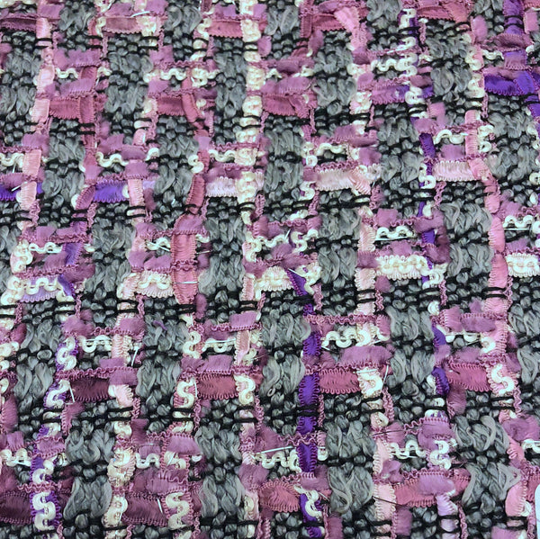 Boucle Fabric Lilac Grey Purple Multicolor Tweed 1.6 yd - buklefabrics