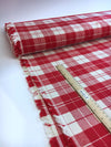 Plaid Fabric COTTON Red Dress Fabric Tartan Fabric Check Red and White Fabric - buklefabrics