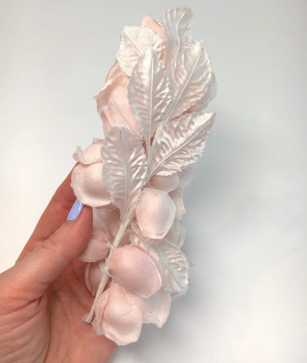 Wedding Dress SILK flower sash bridal accessory dusty pink millinery brooch - buklefabrics