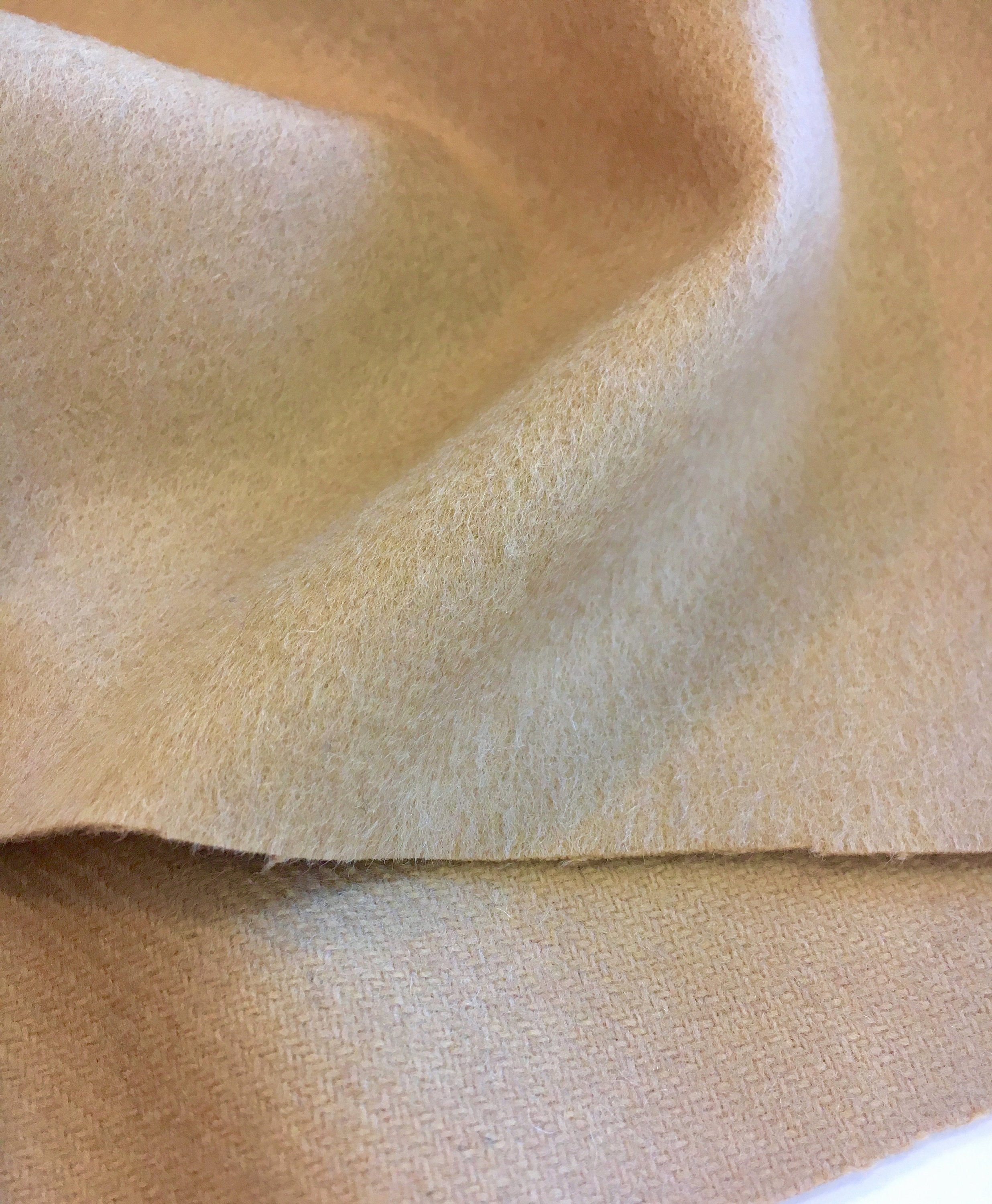 Beige Virgin Wool Blend Fabric Winter Coating Material - buklefabrics