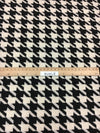 WOOL fabric houndstooth check TWEED black and white boucle material - buklefabrics