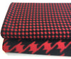 Red & Black SILK Fabric Houndstooth Printed Italian Dress Material - buklefabrics