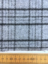 Wool Fabric for Winter Coat Grey Tartan Plaid Check Double Sided STRETCH - buklefabrics