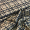 Tartan Plaid Check WOOL Fabric Beige Black Material for Suiting Dress - buklefabrics