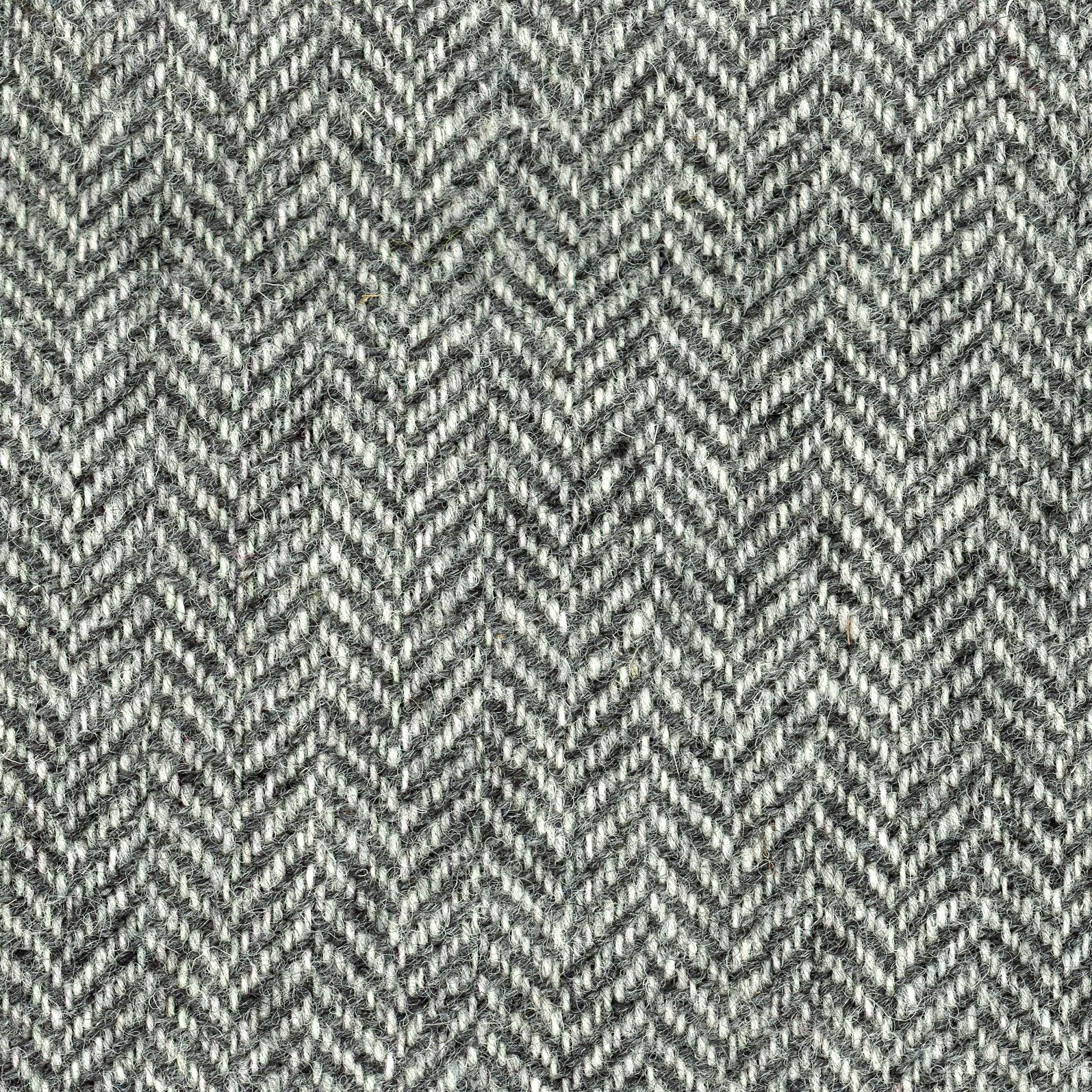 WOOL Tweed Fabric Grey Herringbone for Winter Coat Dress 1.6 Yard - buklefabrics