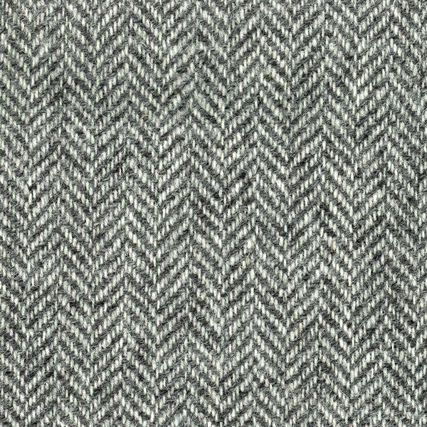 WOOL Tweed Fabric Grey Herringbone for Winter Coat Dress 1.6 Yard - buklefabrics