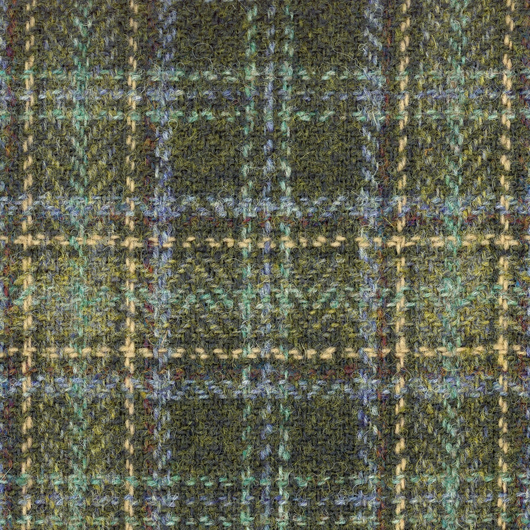 100 % WOOL Fabric Plaid Sewing Dress TWEED Check Fancy Green Yellow Tartan Coat Jacket Cloth Material by 1.6 Yard - buklefabrics