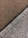 Pure CASHMERE Wool coat fabric brown herringbone double face 1.42 Yd - buklefabrics