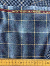 Mongolian Cashmere Wool Fabric Blue Houndstooth Yellow Windowpane Check - buklefabrics