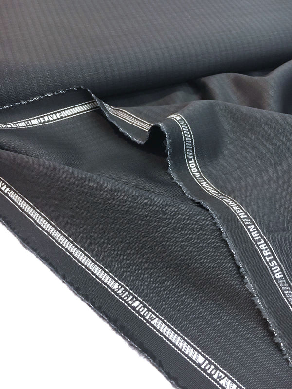 Fine Merino grey WOOL Fabric striped British quality suit material - buklefabrics