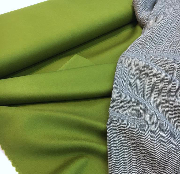 Pure CASHMERE Wool Fabric Green Winter Coat Italian Material - buklefabrics