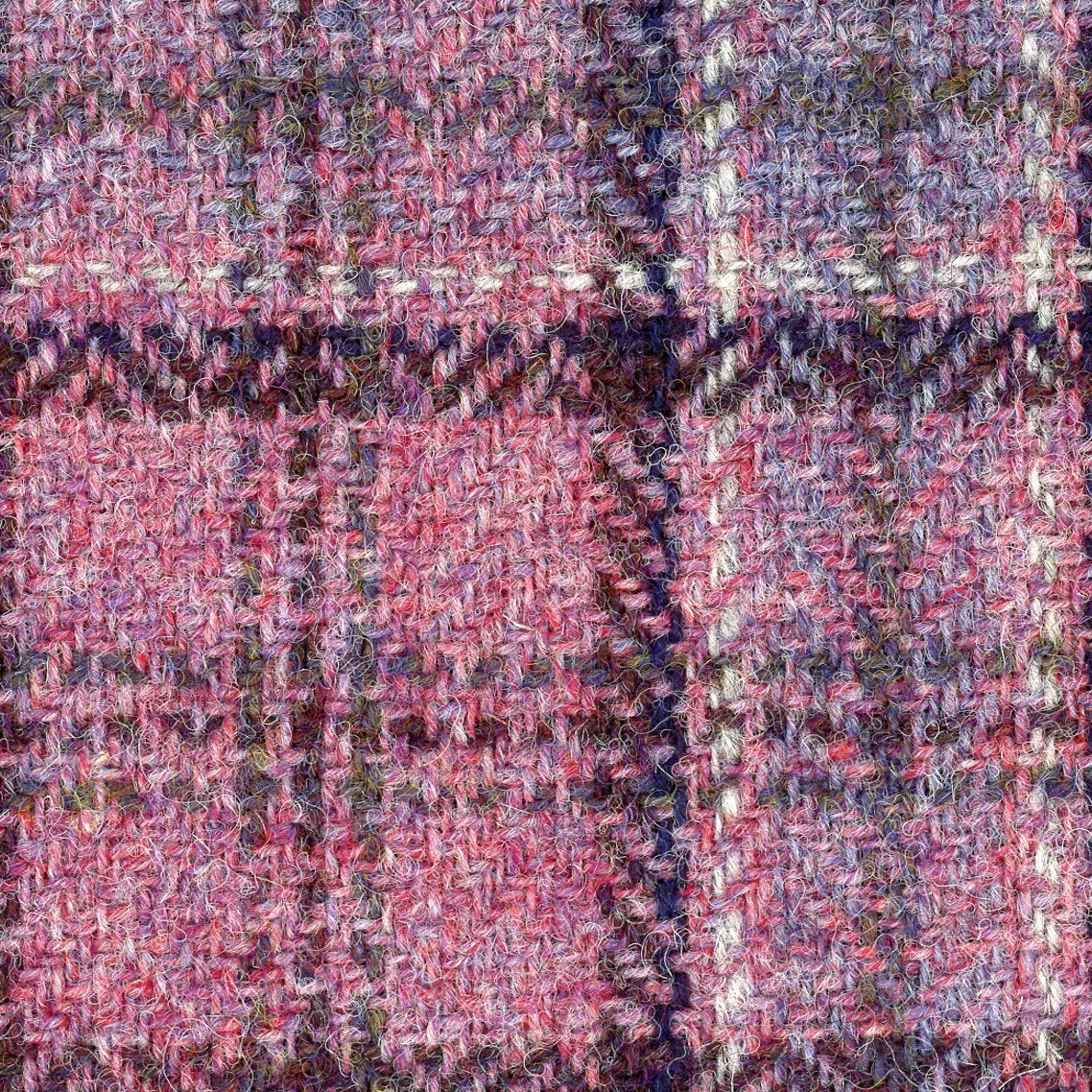 Tartan Plaid Check WOOL TWEED Fabric Lavender Lilac 1.6 Yard - buklefabrics