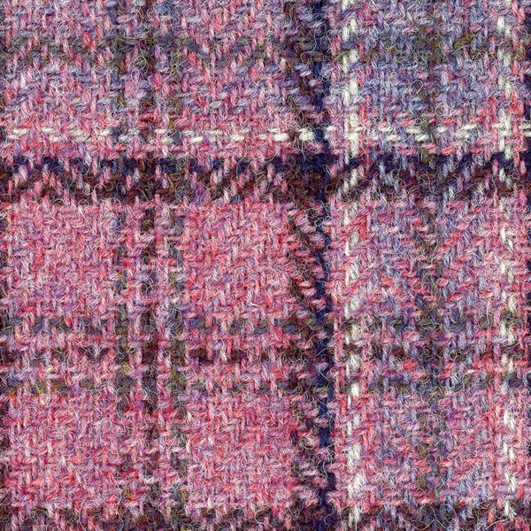 Tartan Plaid Check WOOL TWEED Fabric Lavender Lilac 1.6 Yard - buklefabrics