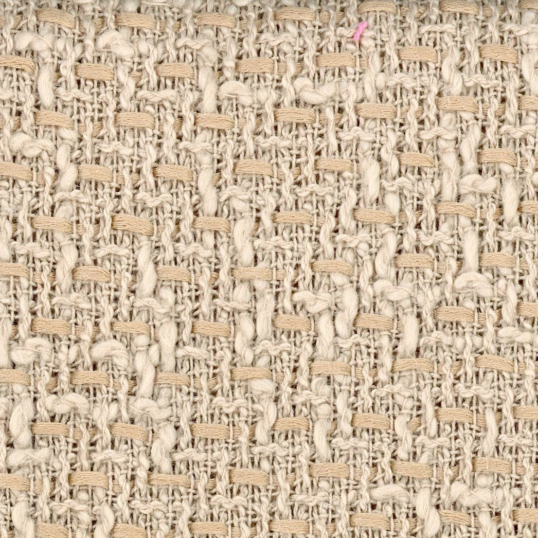 Boucle tweed fabric 100% cotton beige textured jacket material by 1.6 Yard - buklefabrics