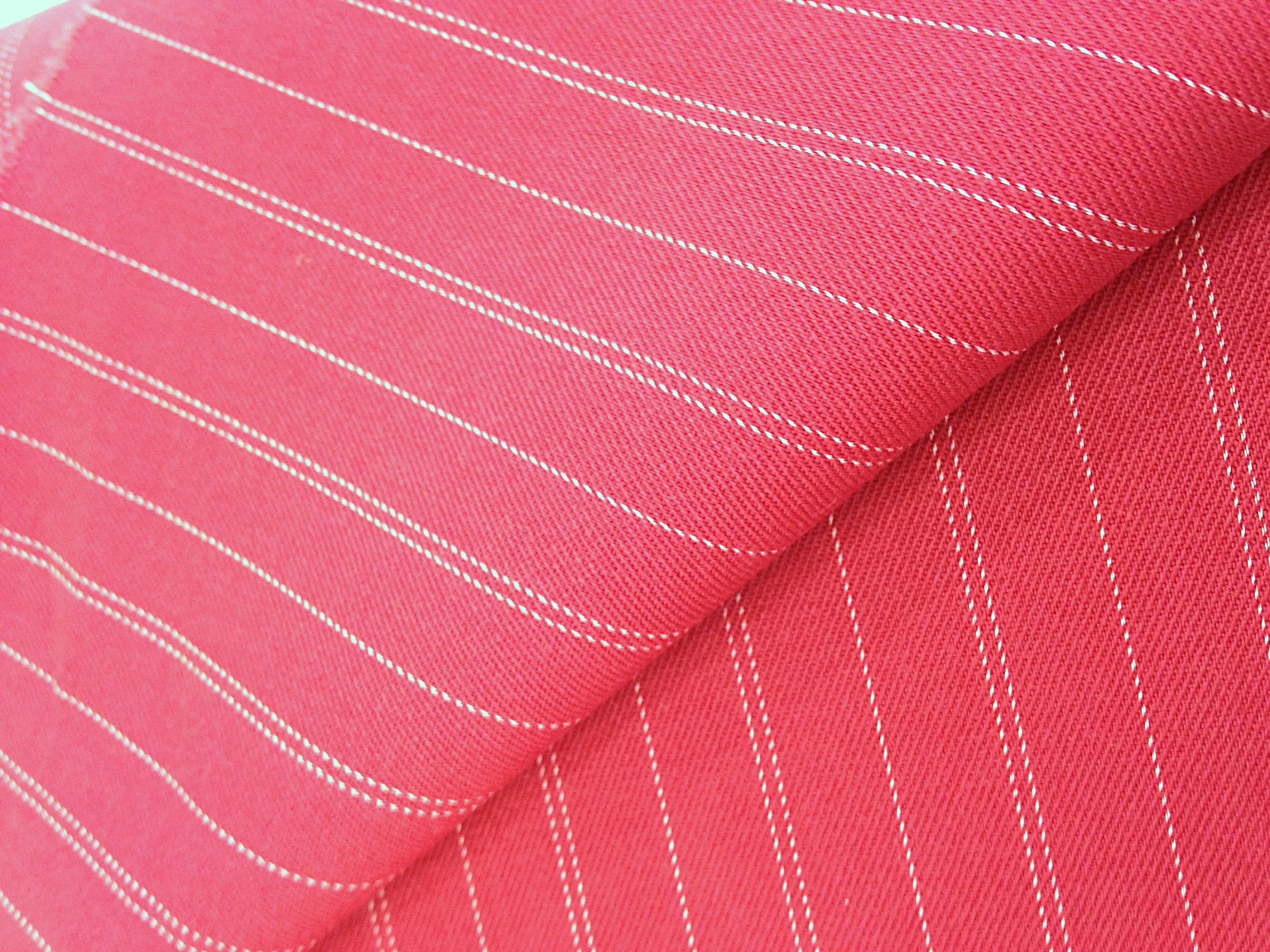 Red WOOL Pin Striped Fabric STRETCH Spandex Dressmaking Material - buklefabrics