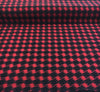 Red & Black SILK Fabric Houndstooth Printed Italian Dress Material - buklefabrics