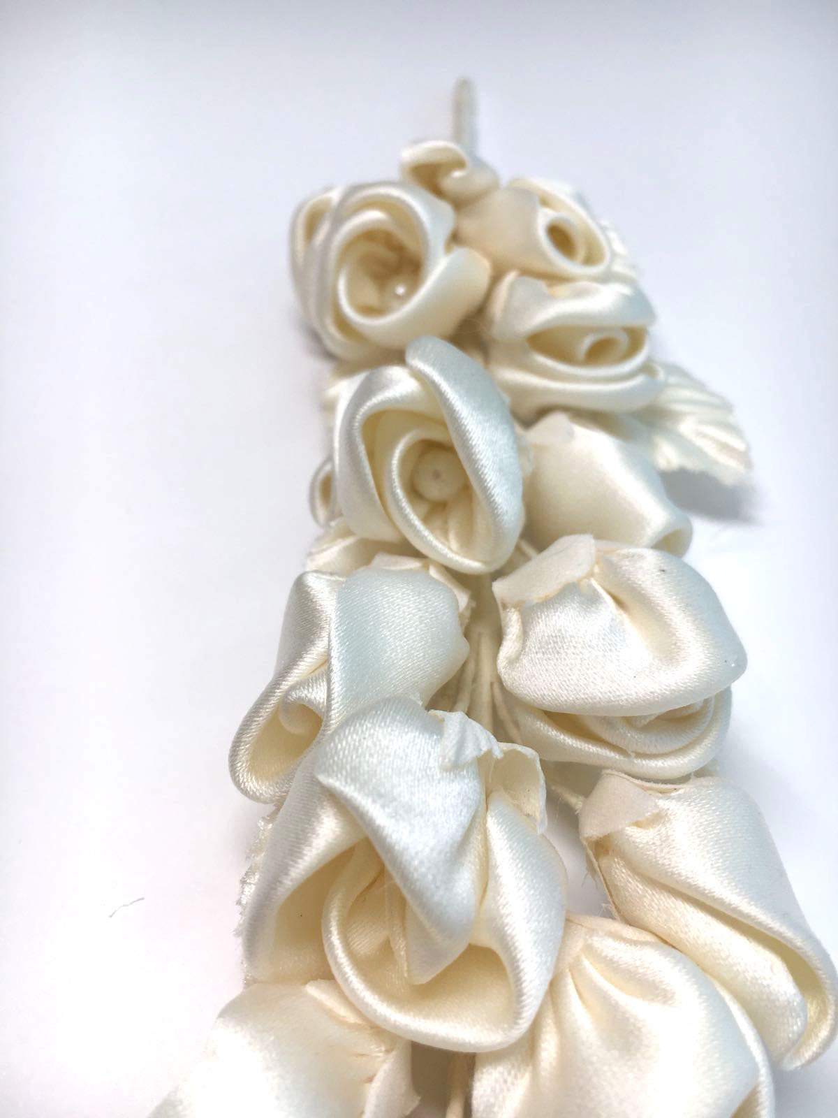 White Silk Flower Wedding Dress Corsage Millinery Hair Pin Headpiece Boutonniere - buklefabrics