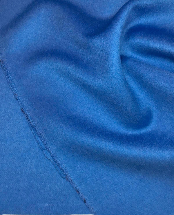 Blue CASHMERE Wool Fabric Heavy Winter Overcoat Material - buklefabrics