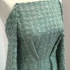 BOUCLE Tweed Fabric Mint Green Jacket Dressmaking Material - buklefabrics