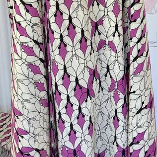 Silk Fabric pink white geometric printed quality dress material - buklefabrics