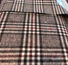 Tartan Plaid Check WOOL Fabric Brown Beige Suiting Material - buklefabrics