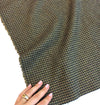 100% WOOL Fabric Brown Gingham Check Houndstooth Tweed - buklefabrics