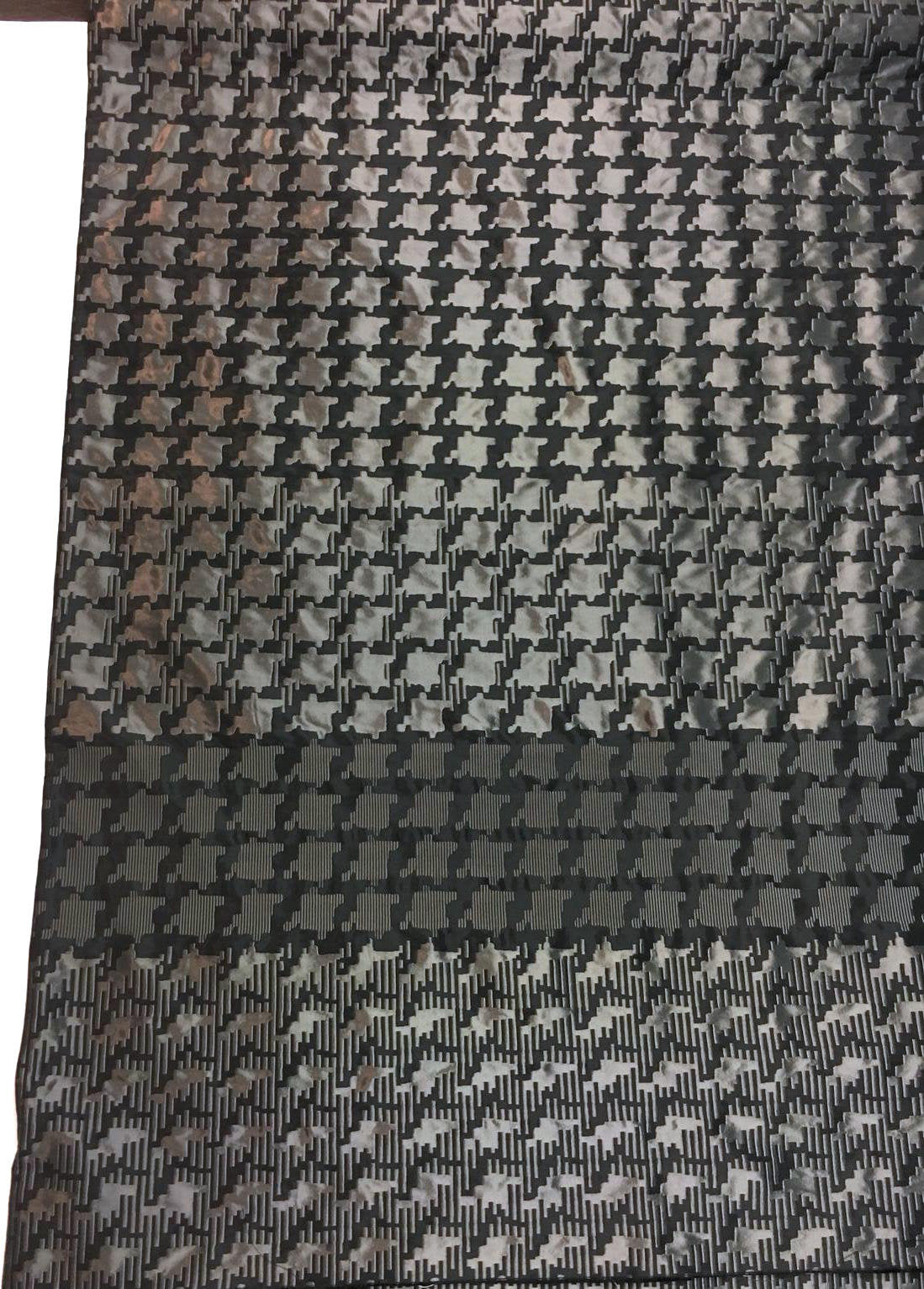 Black Jacquard Fabric for Raincoat Trench Coat by Ungaro houndstooth pattern - buklefabrics