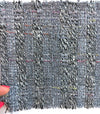 BOUCLE tweed fabric textured cotton silver grey check length 1.6yd - buklefabrics