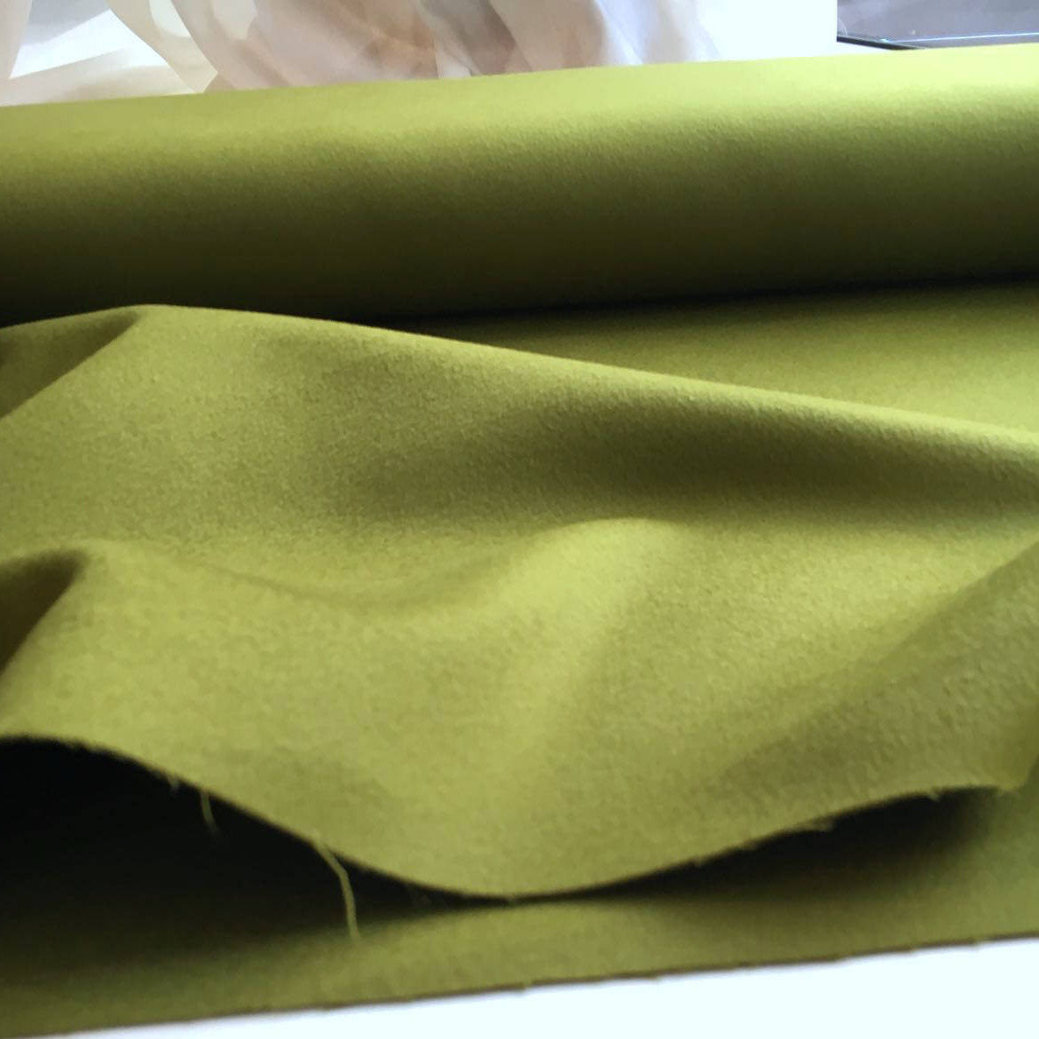 Pure CASHMERE Wool Coat Fabric Green - buklefabrics