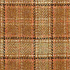 Tartan Plaid Check Fabric 100% WOOL Tweed Brown Orange Black 1.6 Yard - buklefabrics