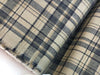 Tartan Plaid Check WOOL Fabric Beige Black Material for Suiting Dress - buklefabrics