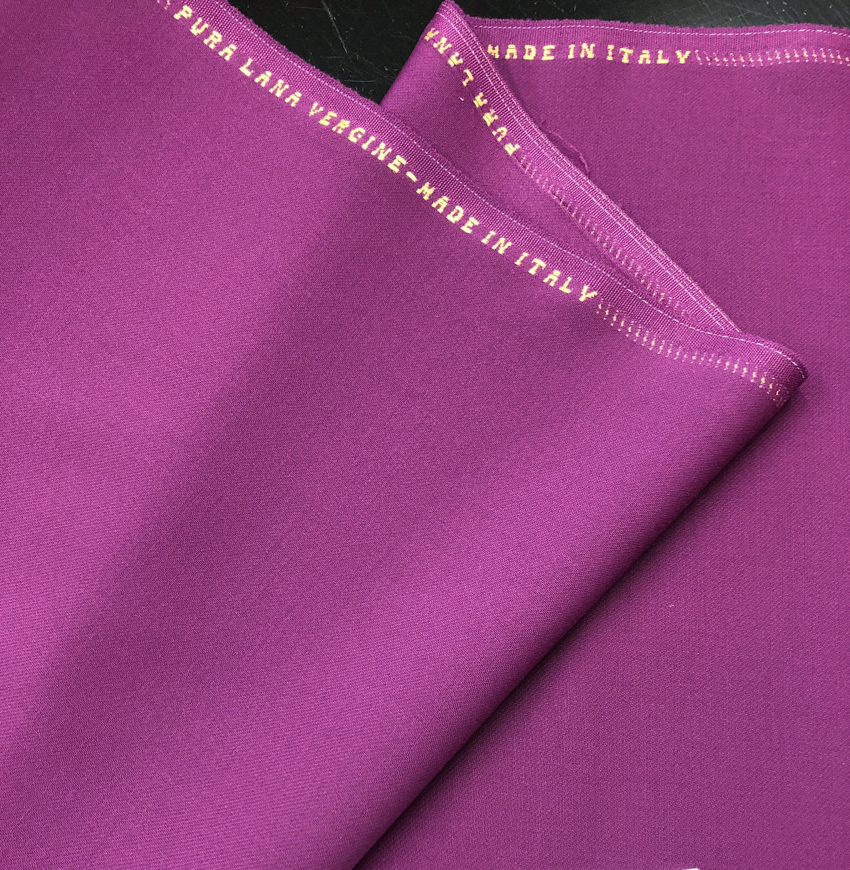 Plum Pink 100% Virgin Wool Fabric Italian Premium Material - buklefabrics