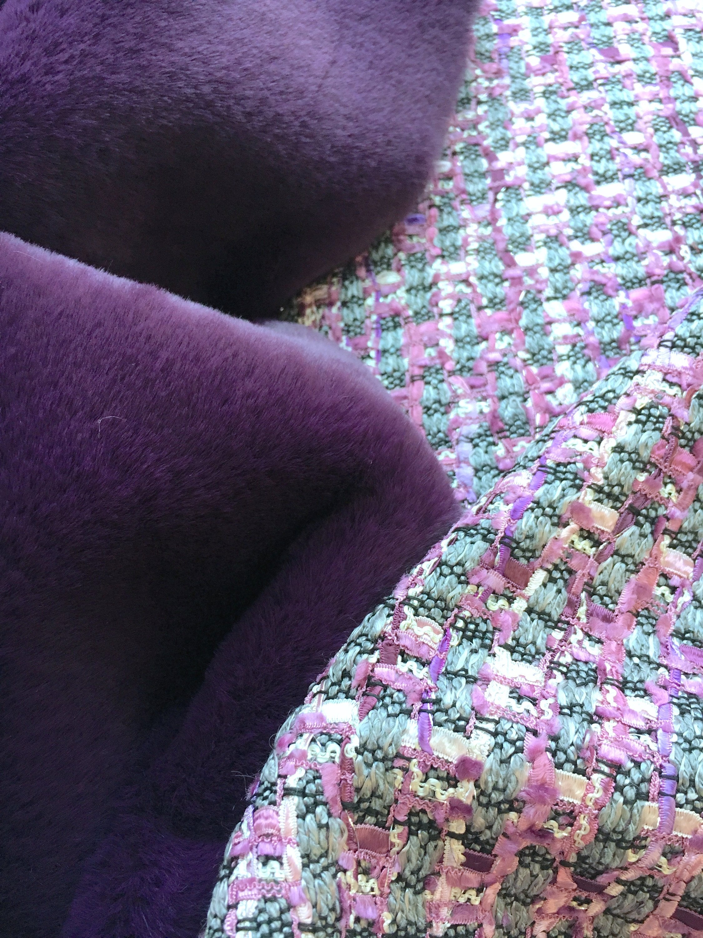 Boucle Tweed Fabric Lilac Gray Purple Multicolor - buklefabrics