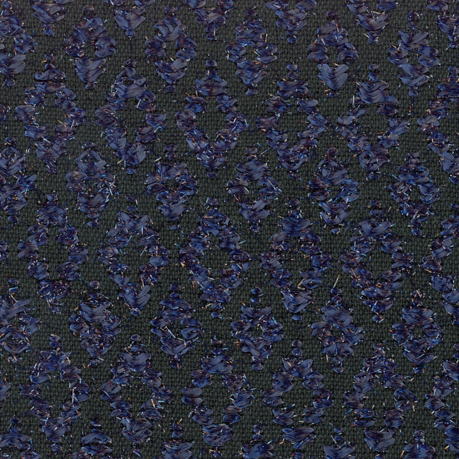 BOUCLE tweed fabric navy black geometric pattern dressmaking material 1.6 Yard - buklefabrics