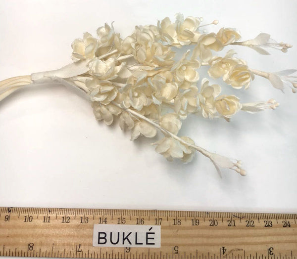 SILK Flower Brooch White Boutonniere Millinery Accessory Wedding Dress Bridal Hair Pins - buklefabrics