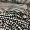 WOOL fabric Boucle Tweed black and white houndstooth coat material - buklefabrics