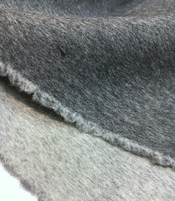 CASHMERE wool coat fabric fine double face grey sewing material - buklefabrics