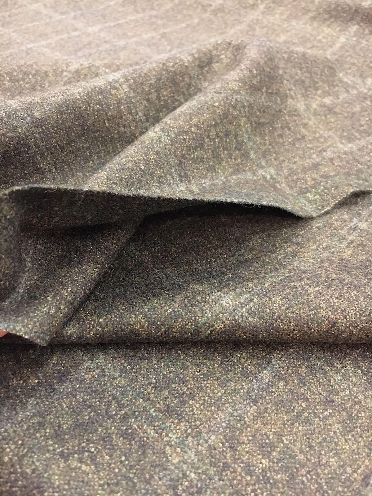 Plaid Check WOOL Fabric Moss Green Windowpane Tweed - buklefabrics