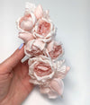 Wedding Dress SILK flower sash bridal accessory dusty pink millinery brooch - buklefabrics