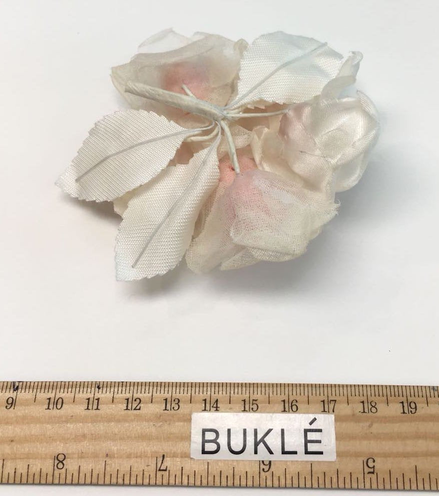 Pink Silk Rose Flower Bridal Wedding Dress Brooch Accessory - buklefabrics