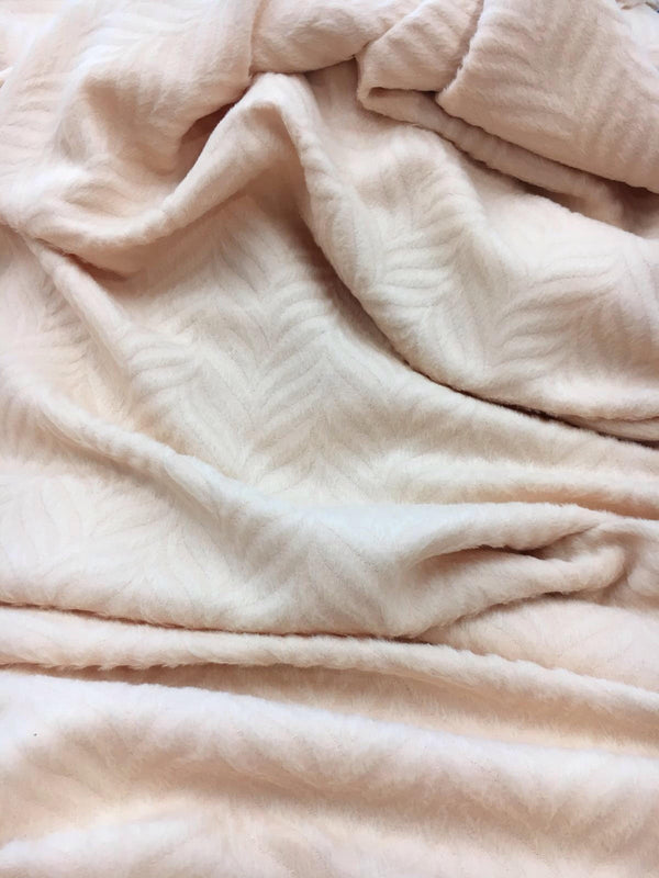 ALPACA Wool Fabric by Emanuel Ungaro Quality Sewing Coat Material Baby Pink Ivory - buklefabrics