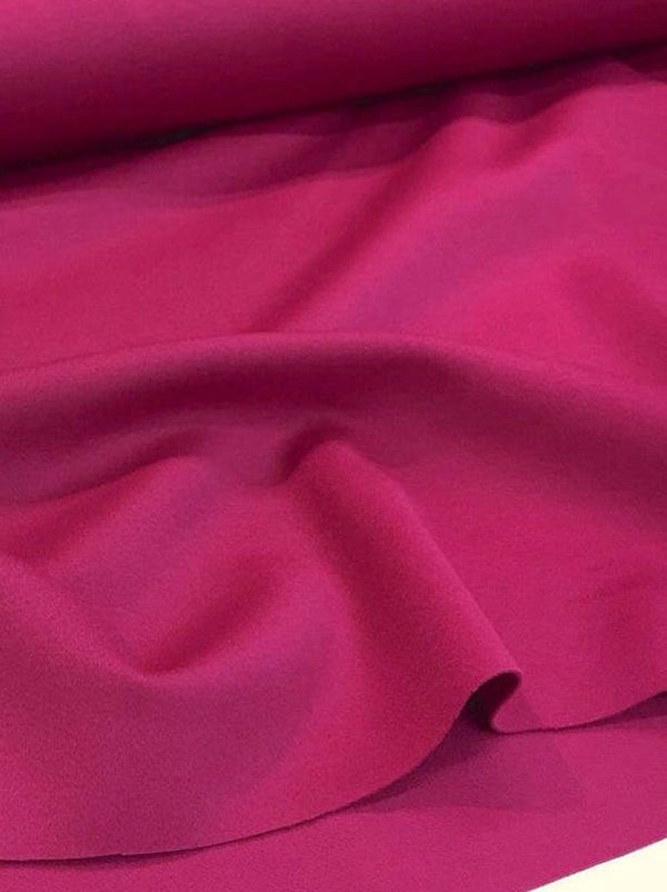 Fuchsia Pink CASHMERE Wool Fabric Heavy Winter Overcoat Material - buklefabrics