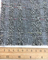 BOUCLE tweed fabric textured cotton silver grey check length 1.6yd - buklefabrics