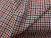 Pure WOOL TWEED Fabric Gingham Check Pattern in Red Grey Navy - buklefabrics