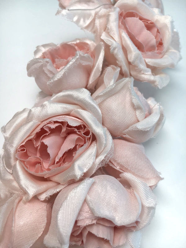 Wedding Dress SILK flower sash bridal accessory dusty pink millinery brooch - buklefabrics