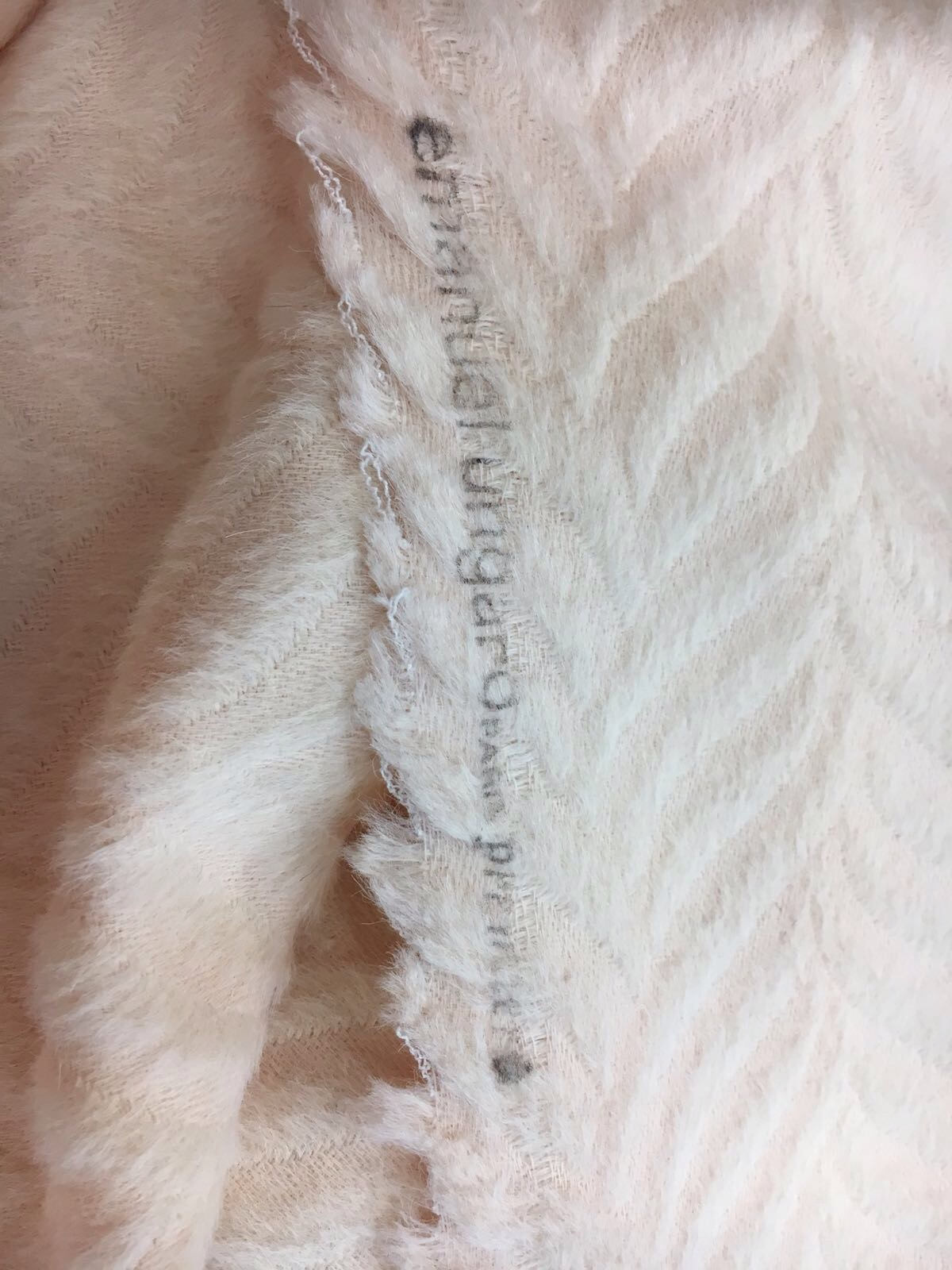 ALPACA WOOL Fabric Italian Quality Material by Ungaro Ivory Pink - buklefabrics