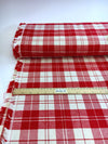 Plaid Fabric COTTON Red Dress Fabric Tartan Fabric Check Red and White Fabric - buklefabrics