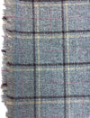 100% Wool Tweed Fabric Tartan Plaid Check Grey Pink - buklefabrics