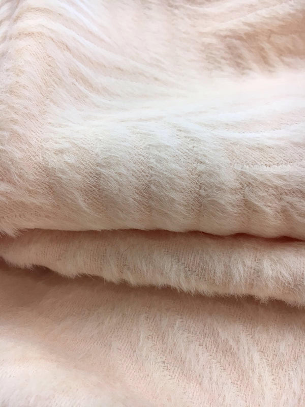 ALPACA WOOL Fabric Italian Quality Material by Ungaro Ivory Pink - buklefabrics