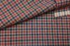 Pure WOOL TWEED Fabric Gingham Check Pattern in Red Grey Navy - buklefabrics